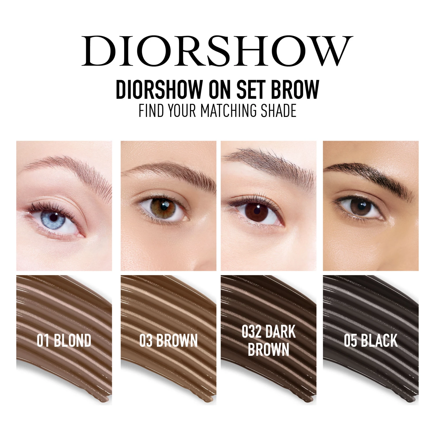 Diorshow On Set Brow Mascara 05 Black 3 Diorshow On Set Brow Mascara 05 Black - Billede 3